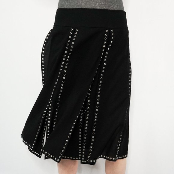 MICHAEL KORS COLLECTION Metal Eyelet Layered Skirt - Picture 7 of 8